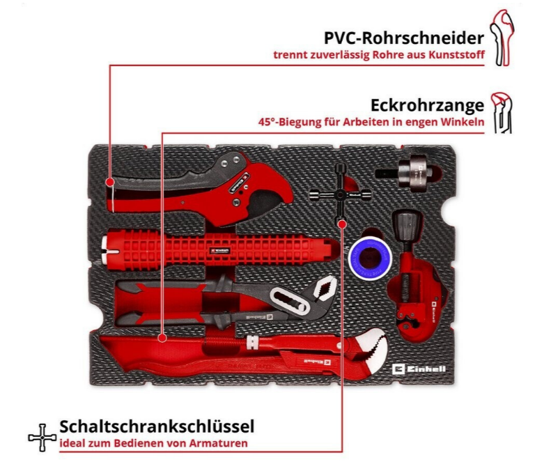Einhell Tesisatçı Seti 8 Parça 370527Kablin Su Tesisat Malzemeleri ve Hortumları