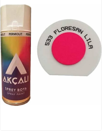 Akçalı Sprey Boya 400 ML Floresan Lila 533Sprey Boyalar