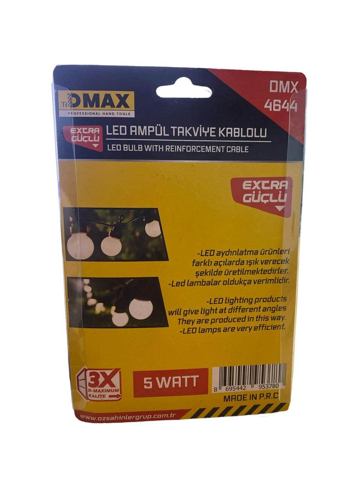 Dmax DMX-4644 Led Ampül Akü Tavkiye Kablolu 12V 5WLed Ampuller