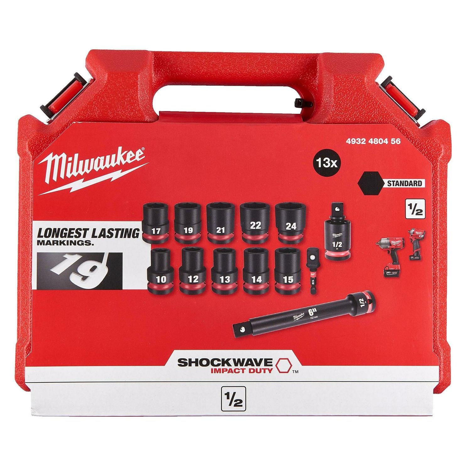 Milwaukee Endüstriyel Lokma Set Darbeli 1/2 13 Parça 4932480456Lokma Setleri