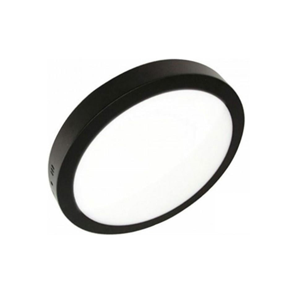 Helios Opto Hs 1038 Sıva Üstü Siyah Kasa Yuvarlak LED Panel Beyaz Işık 18WLed Panel Armatürler