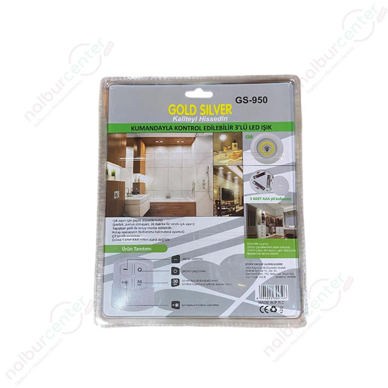 Gold Silver GS-950 Kumandalı 3'Lü Işık Led Bant Armatürler