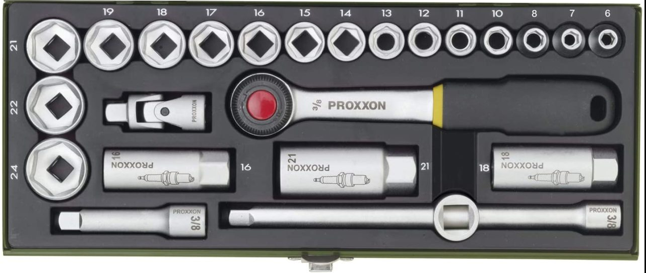 Proxxon 3/8'' Cırcır Kollu 24 Parça Lokma Takımı 23110Lokma Grubu