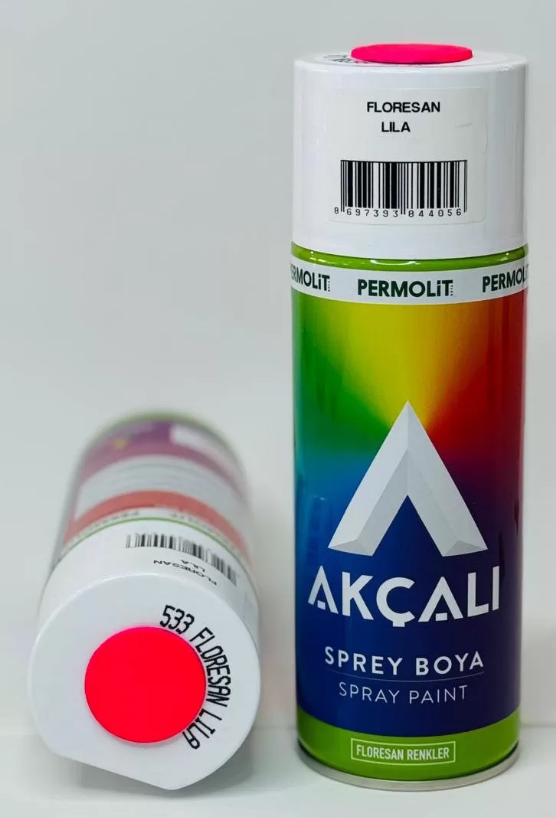 Akçalı Sprey Boya 400 ML Floresan Lila 533Sprey Boyalar