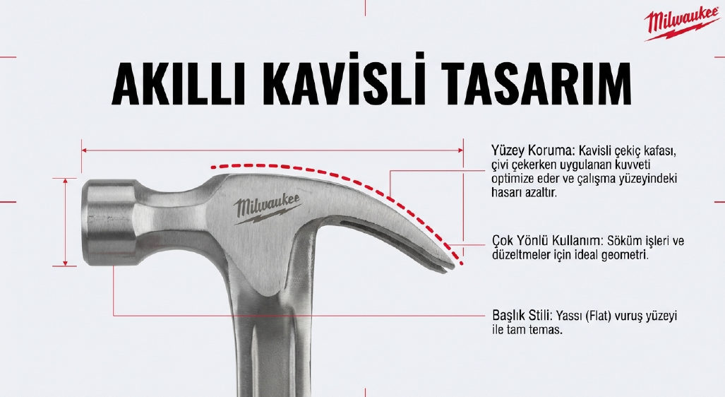 Milwaukee Kavisli Çekiç 570 GR 4932478654Çekiçler