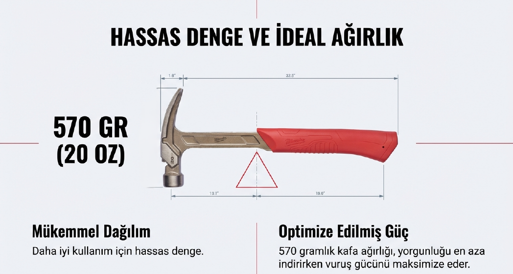 Milwaukee Kavisli Çekiç 570 GR 4932478654Çekiçler