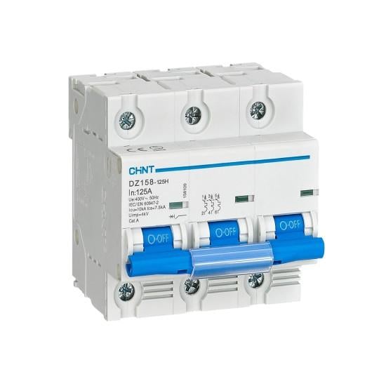 Chint DZ158 Serisi 3X125A C Tipi Otomatik Sigorta 10KA 158109Sigortalar