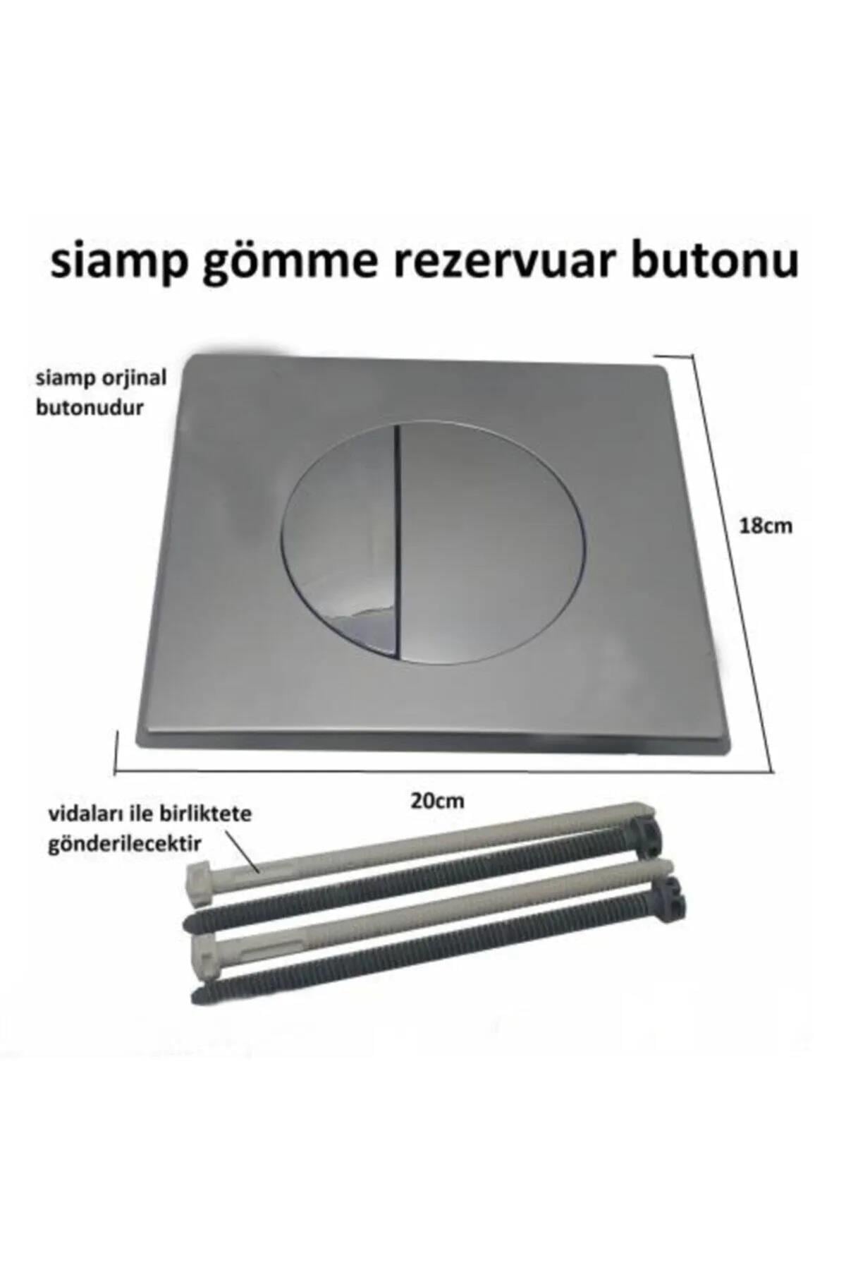 Siamp Gömme Rezervuar Kumanda Paneli Basma Butonu Mat Krom 111910Rezervuar İç Takımları