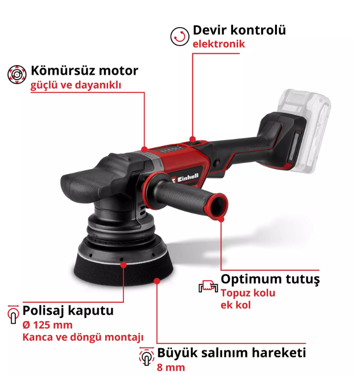 Einhell Cp-Ep 18*125 Lİ BL Solo Polisaj Makinası 2093330Polisaj Makinaları