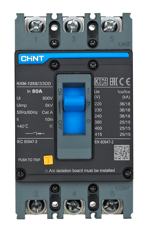 Chnt Kompakt Şalter 80A 25KA 3P Sabit Tip 131361Sigortalar