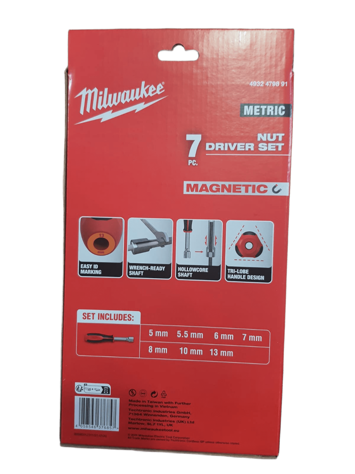 Milwaukee Hollowcore Manyetik Lokma Tornavida Set - 7 Parça 4932479891Tornavidalar