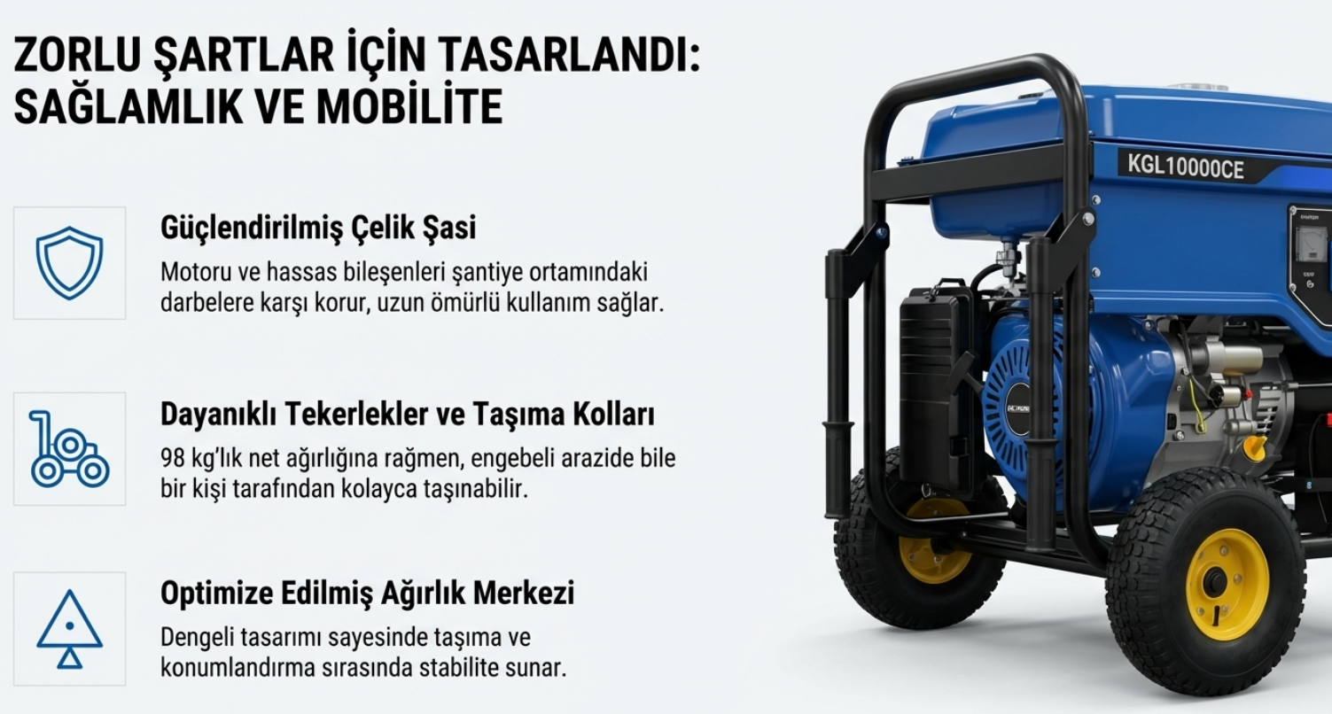 Factor Benzinli Jeneratör İpli-Marşlı Monofaze 9.4 KVA KGL10000CEBenzinli Jeneratörler