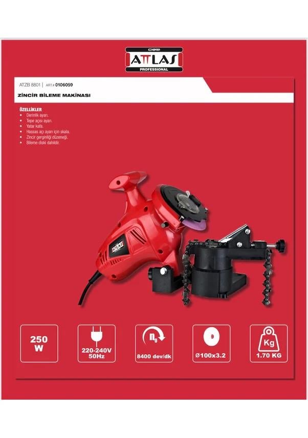 Attlas ATZB 8801 Zincir Bileme MakinesiBileme Makinaları