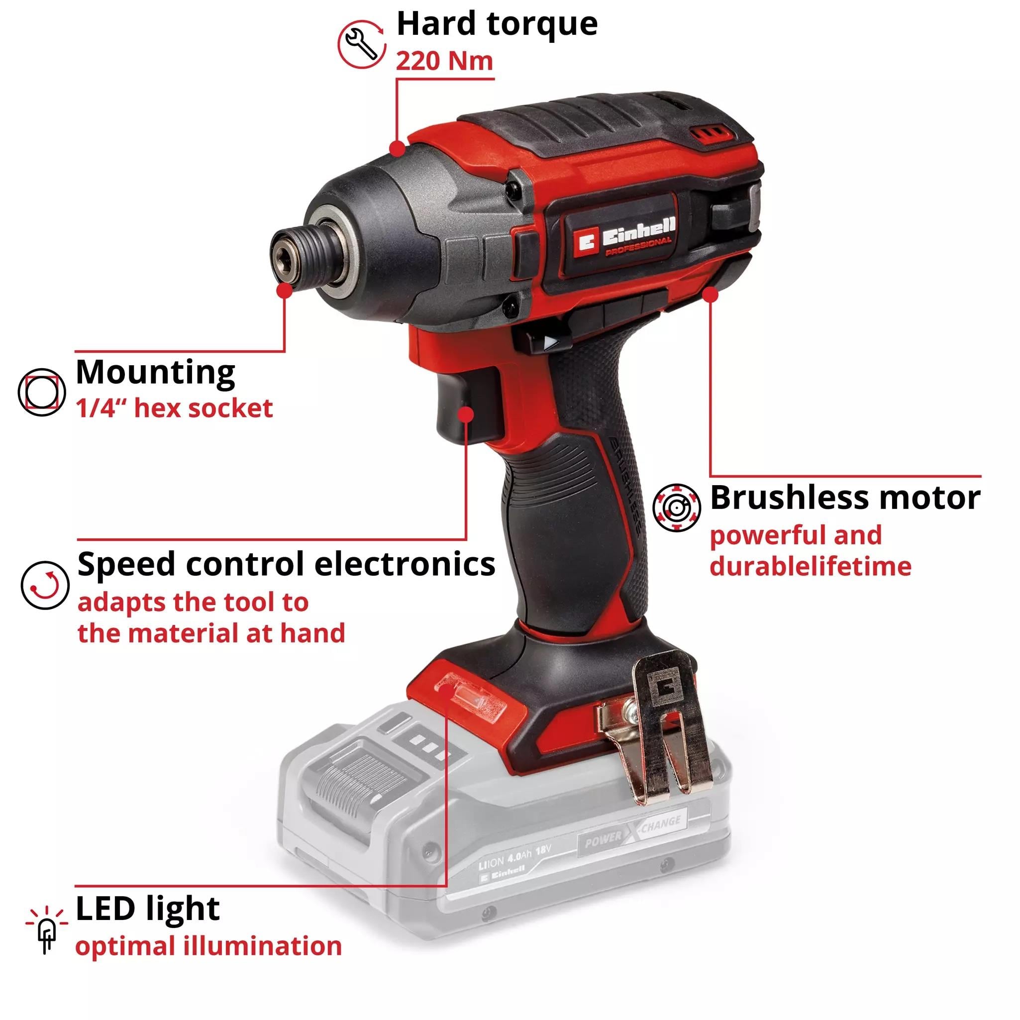 Einhell TP-CI 18/220 Lİ BL Solo Darbeli Vidalama 4510085Akülü Darbeli Matkaplar