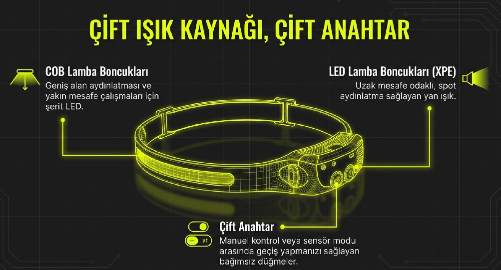 Gold Orıon Kafa Lambası Sensörlü 689-1Kafa Fenerleri
