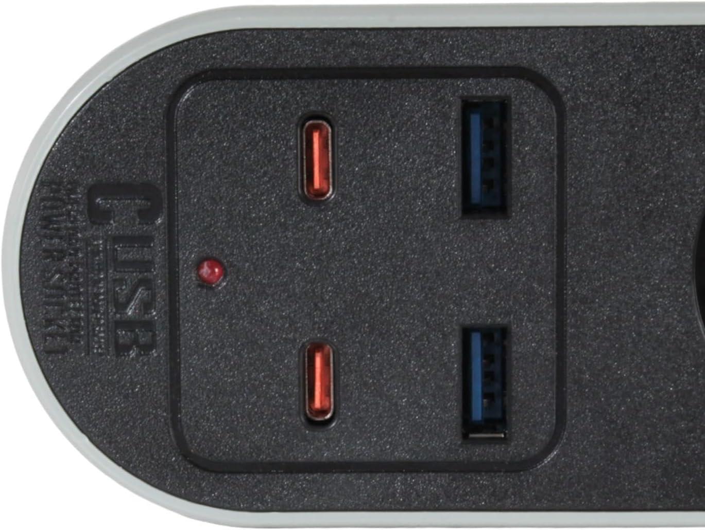 Ars 348765 Akım Korumalı 2 Metre 3'lü Priz 2xUSB 2xType C GirişliPriz & Anahtar Çeşitleri