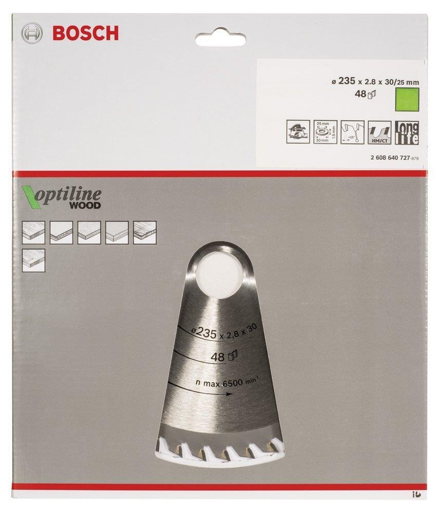 Bosch Daire Testere Bıçağı Optiline Wood 235*30/25 48 Diş 65180167Daire Testere Bıçakları
