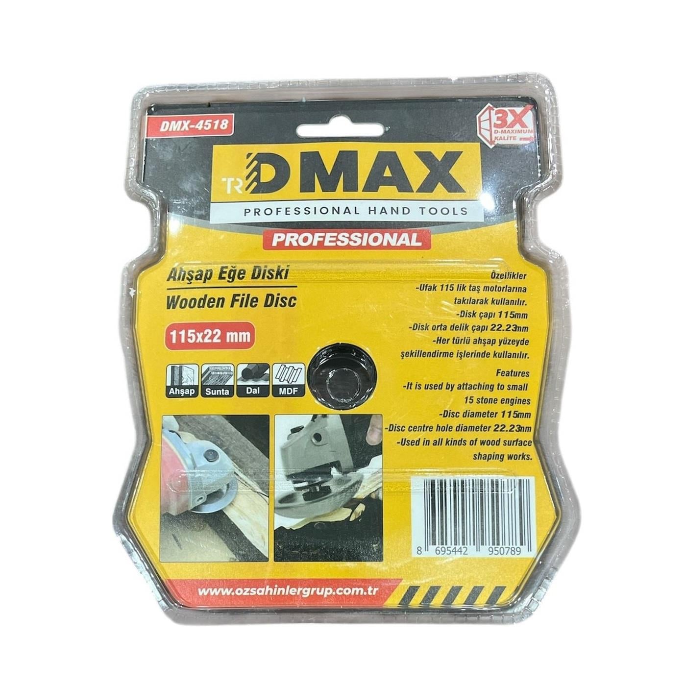 Dmax DMX-4518 Ahşap Eğe Diski 115 x 22MMTaşlama Diskleri