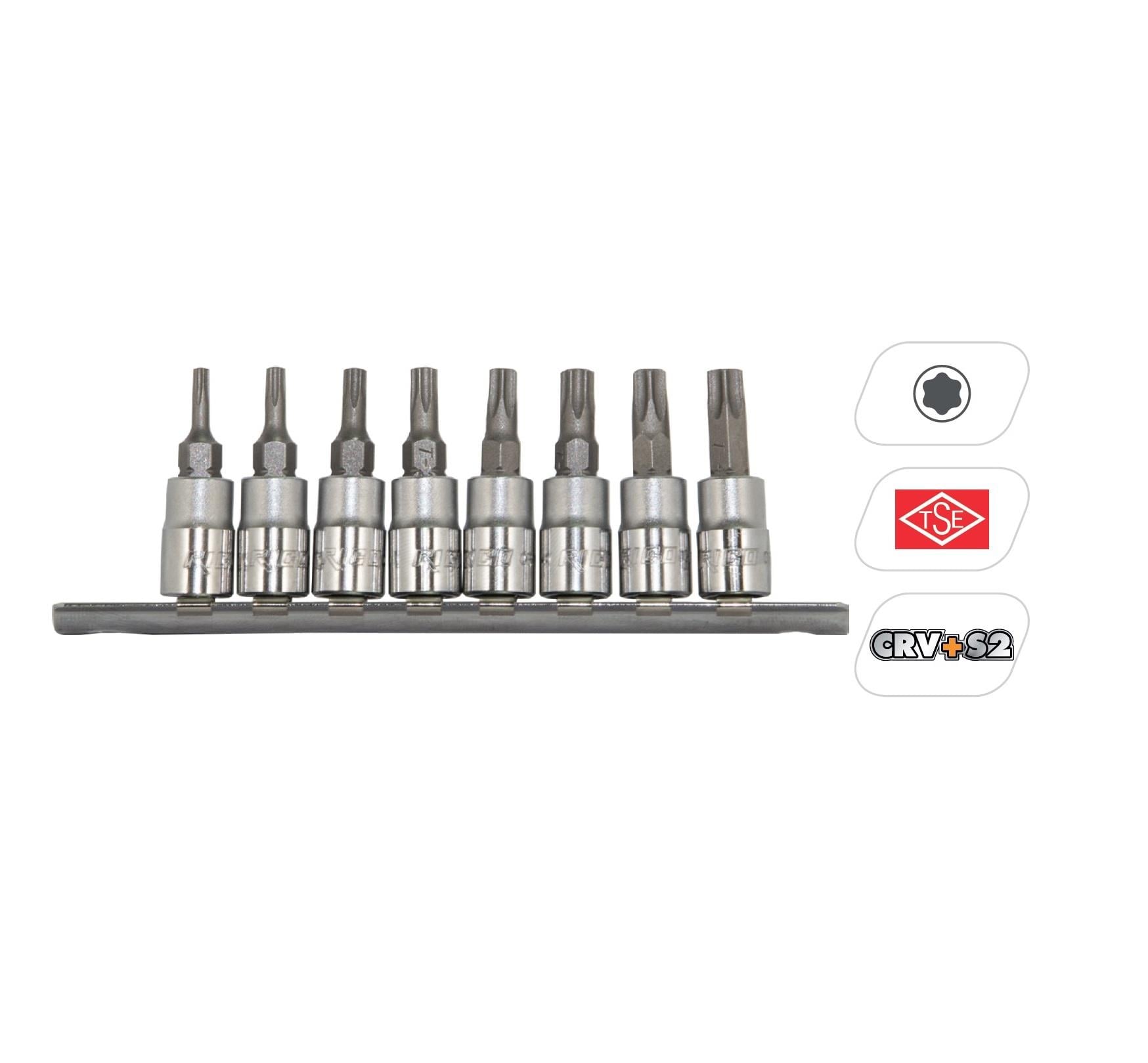 Rico RC7023 8 Parça Lokmalı Torx Uç Seti 1/4
