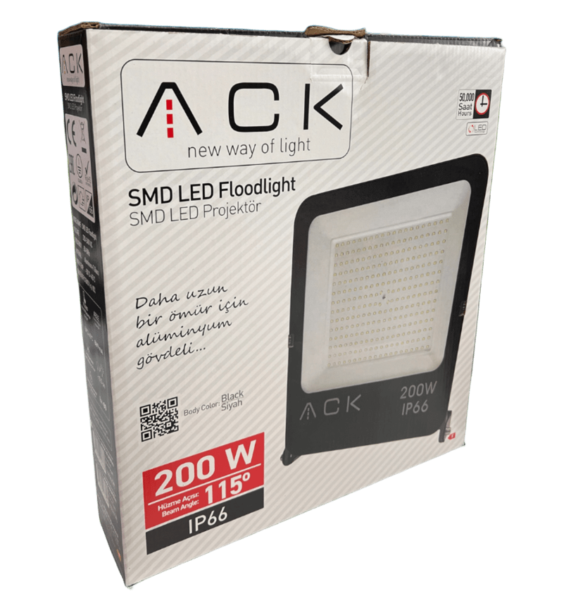 Ack Led Projektör 200W Beyaz AT62-19632Led Panel Armatürler