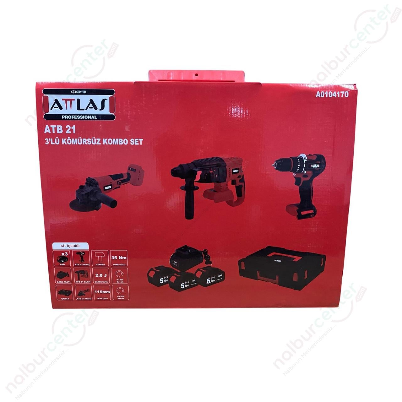 Attlas ATB-21 3'lü Kömürsüz Motor Kombo Set A0104170Elektrikli El Aletleri