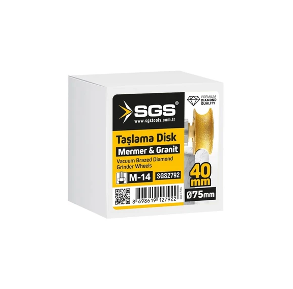 Sgs Taşlama  Disk Mermer-Granit M14 75mm*40MM SGS2792Taşlama Grubu
