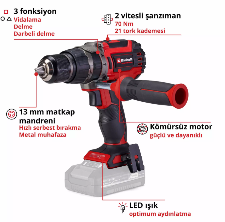 Einhell Tp-Cd 18/70 Lİ-İ BL Solo Darbeli Vidalama 4514315Alçıpan Vidalamalar