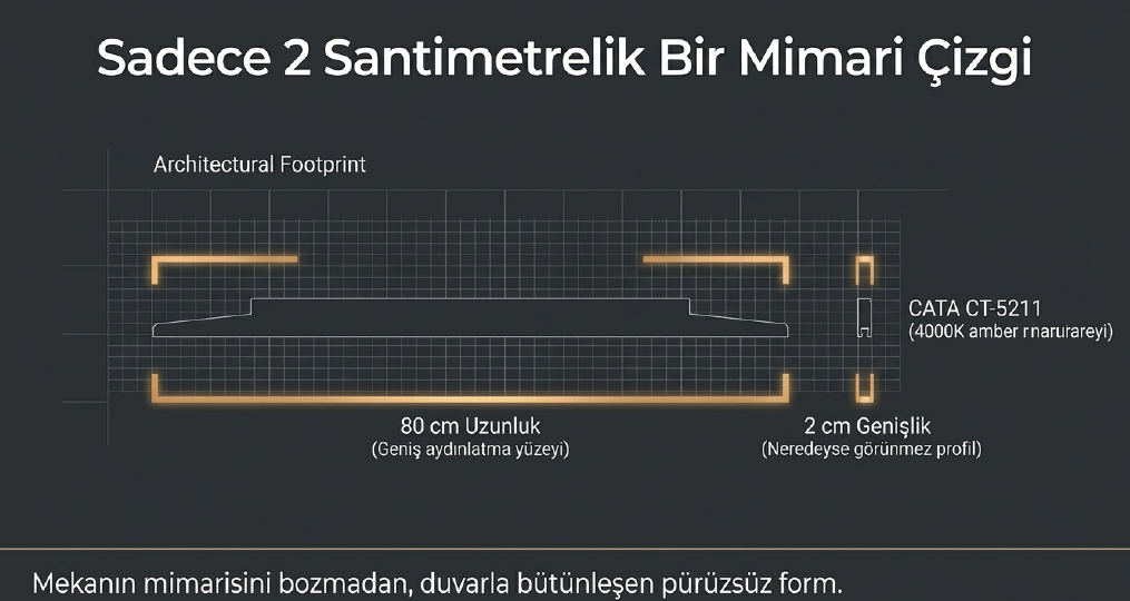Cata Çubuk Led Aplik 12w Siyah Kasa Günışığı CT-5211Aplikler