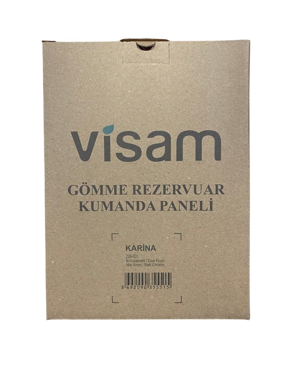 Visam Karina Gömme Rezervuar Kumanda Paneli Mat Krom (2 Kademeli) - 226-001Rezervuar İç Takımları