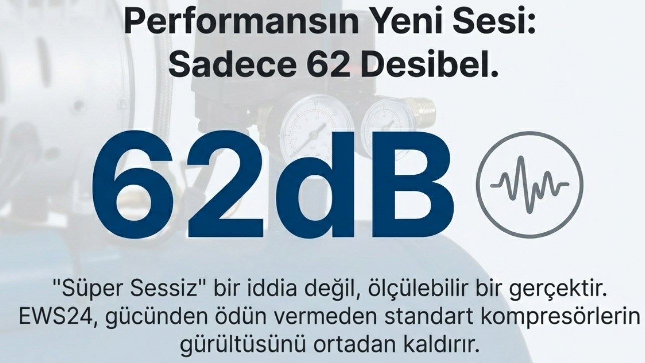 Factor Hava Komprasörü 24 LT Sessiz EWS24Kompresörler