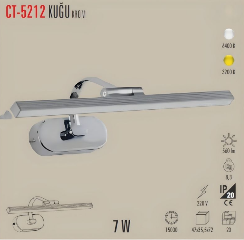 Cata Kuğu Ledli Aplik 7w Beyaz C-5212Aplikler