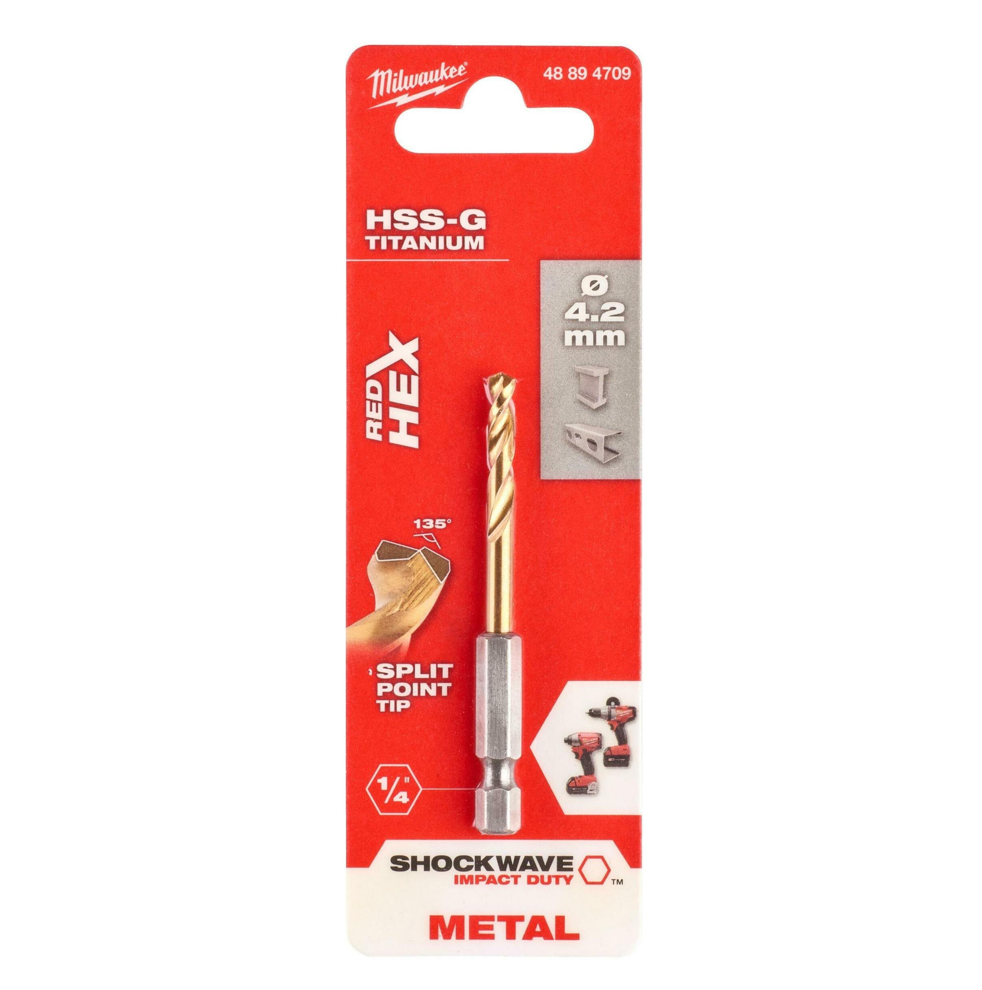 Milwaukee Metal Matkap Ucu Hex Girişli 4.2MM 48894709Delme Uçları