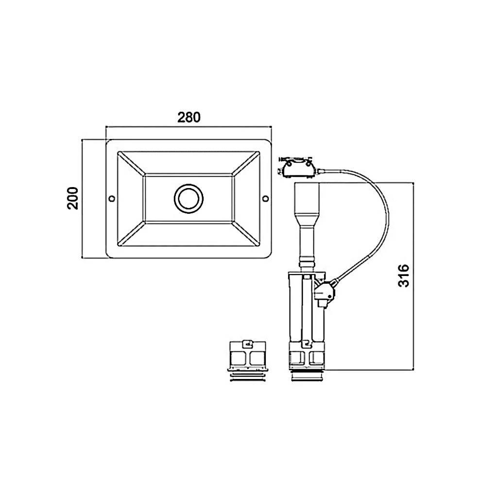 Tema Siamp Gömme Rezervuar Üniversal Değişim Kiti Parlak Krom 8 CM 15011Rezervuar İç Takımları