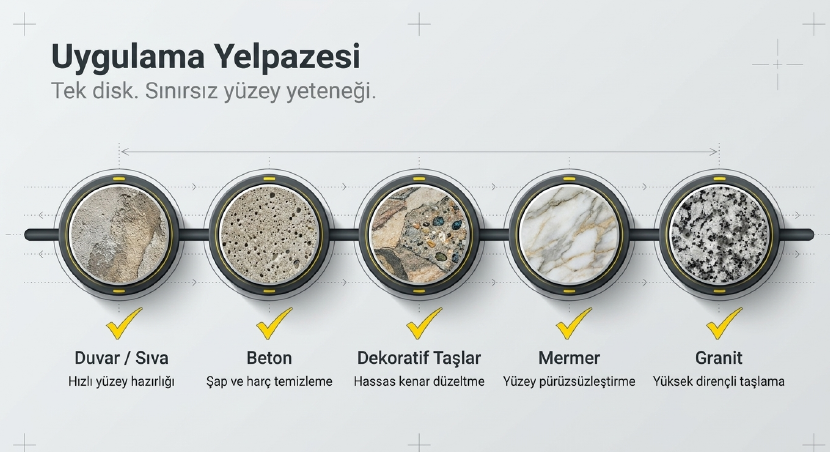 Sgs Çift Sıra Elmas Beton Taşlama Diski 115 mm SGS2313Gravür ve Taşlama Setleri