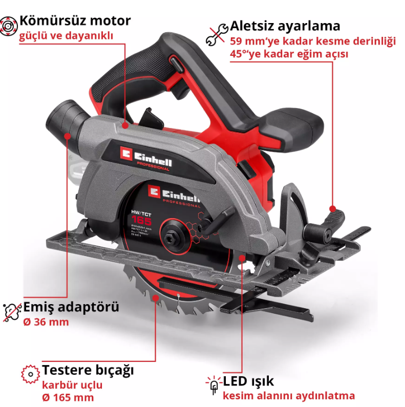 Einhell TP-CSD 18/1651 Lİ BL+2 M Solo Daire Testere 4331227Daire Testereler Ve Aksesuarları