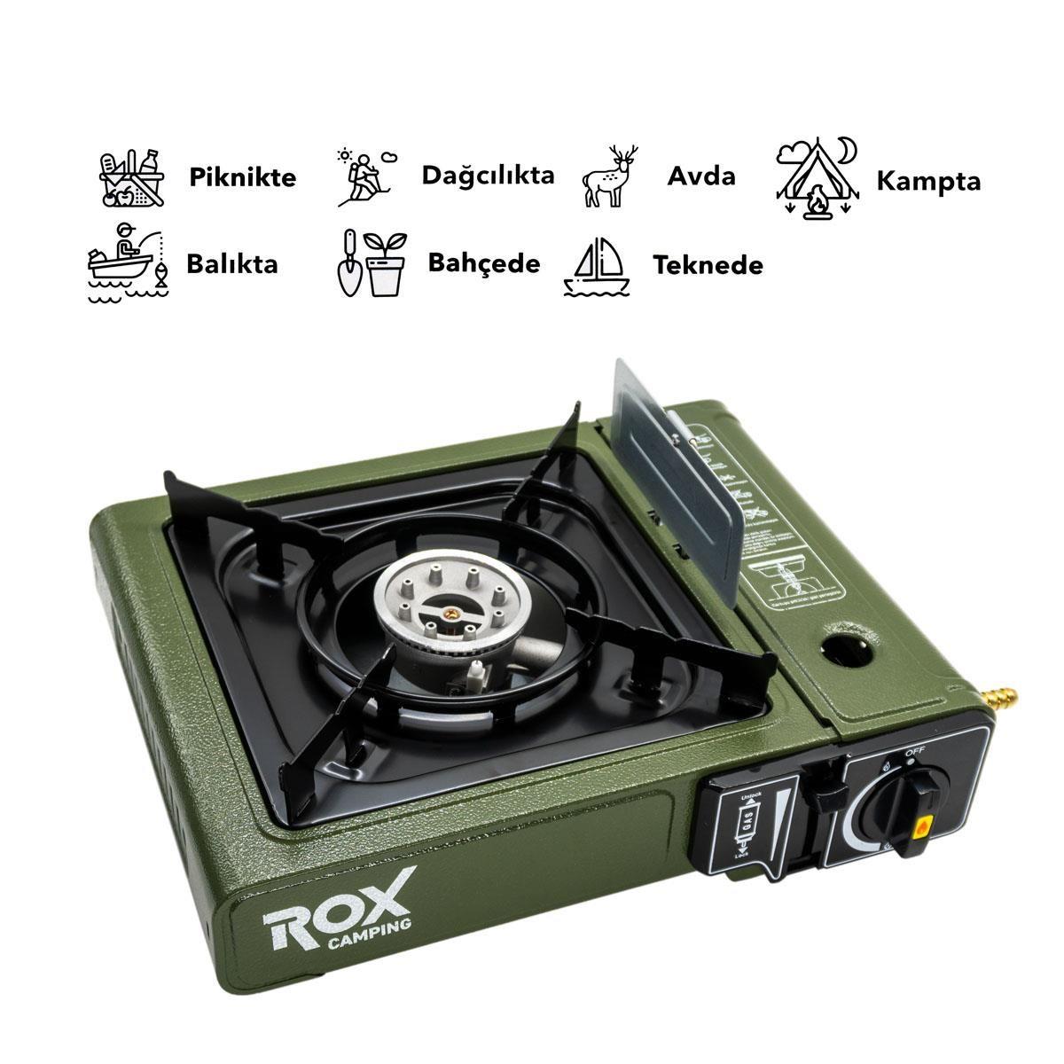 Rox Camping Tekli Portatif Kamp Ocağı 153ROX0188  YeşilKamp & Piknik Malzemeleri