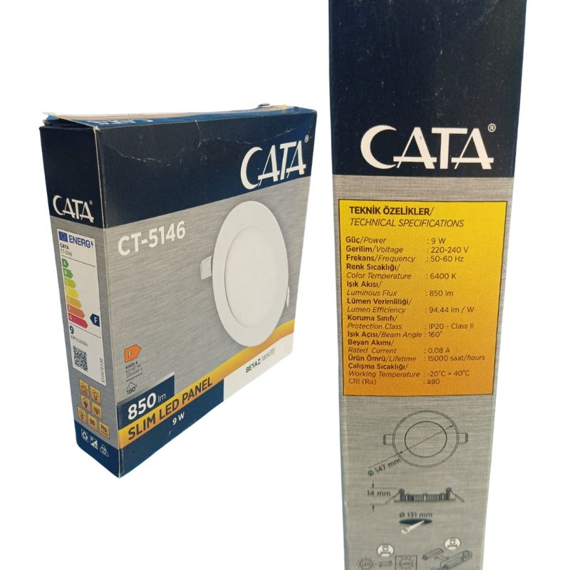 Cata Slim Led Panel S/A Yuvarlak 9W Beyaz CT-5146BLed Ampuller