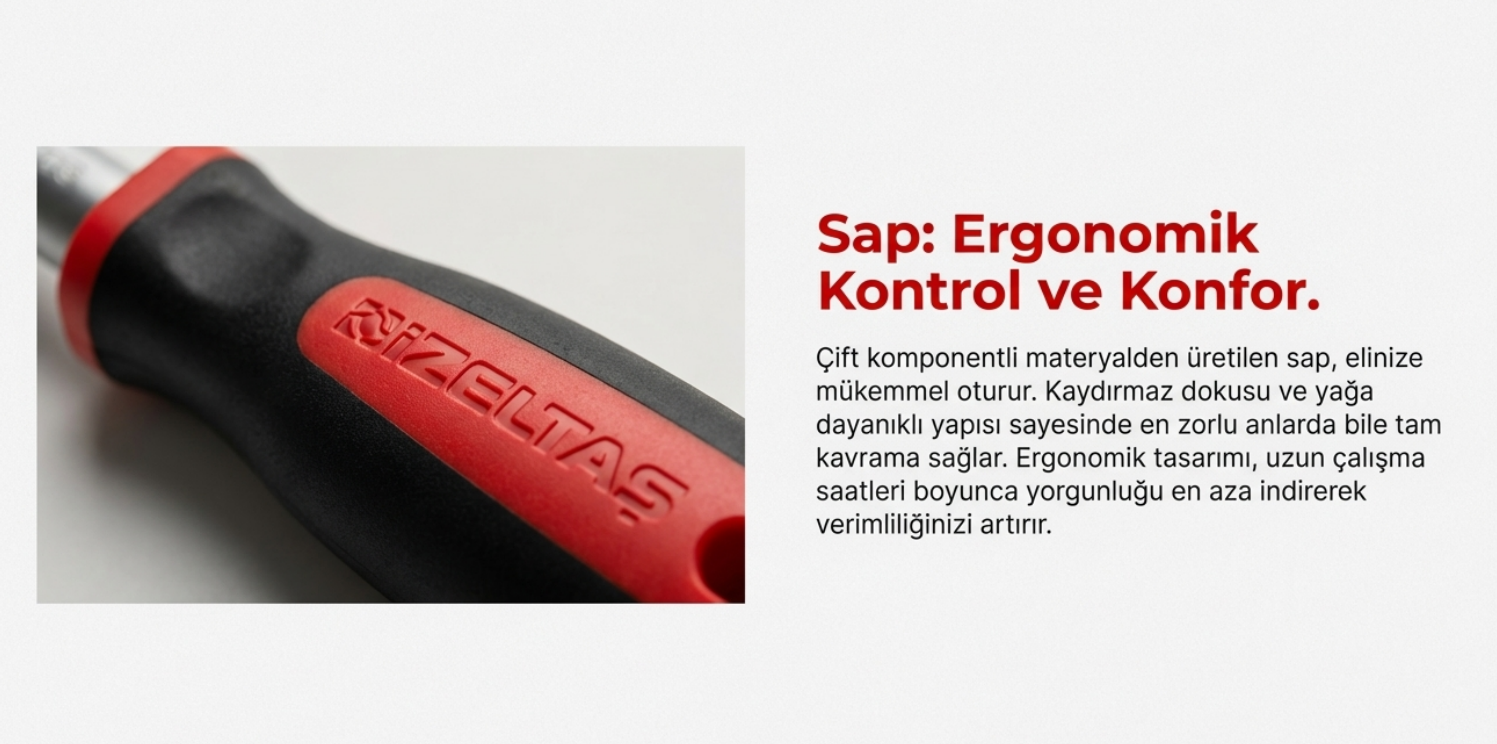 İzeltaş Cırcır Kolu 1/4'' Plastik Saplı 1507062140Cırcır Kol Grubu