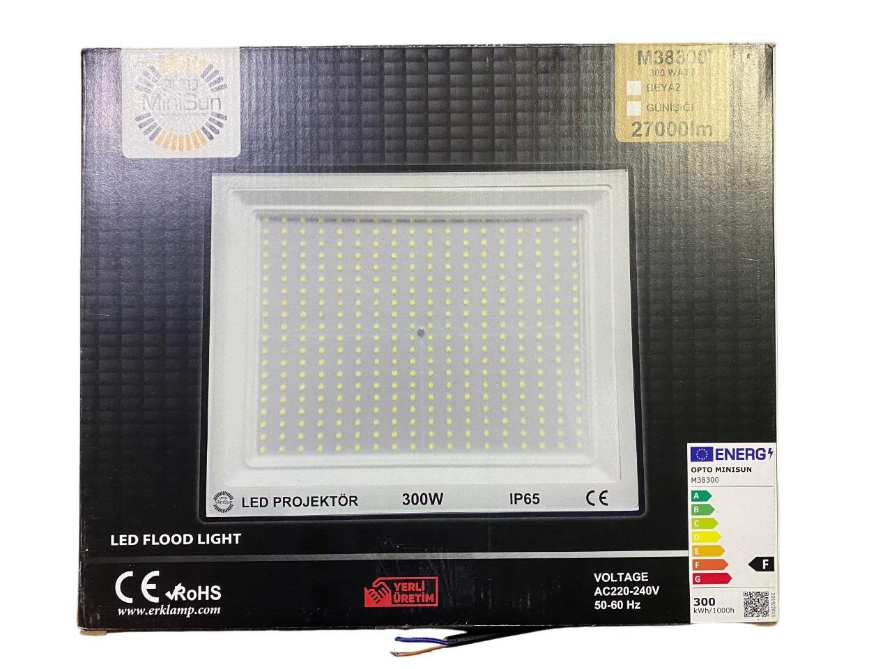Opto MiniSun Slim Led Projektör 300W Beyaz M38300Led Projektörler