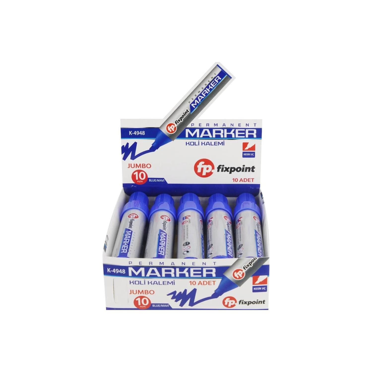 Fixpoint K-4993 Marker Kalemi Kesik Uç 6MM Mavi Paint Marker Kalemleri