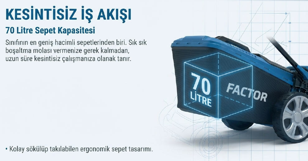 Factor Benzinli Çim Biçme Makinası Şanzımanlı 51 CM UMS51Benzinli Grup