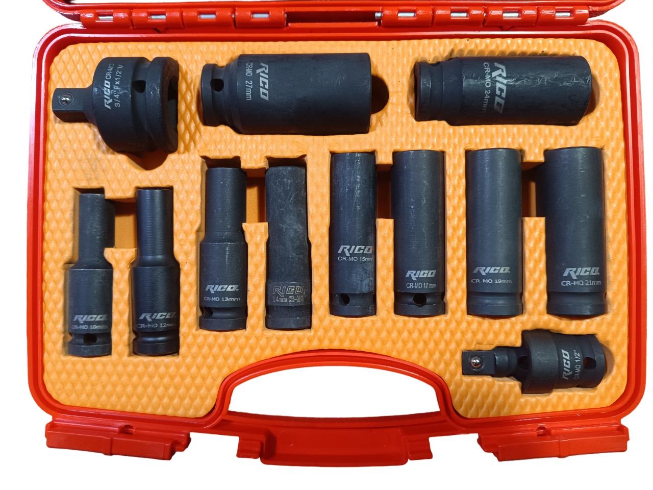 Rico RC2333 12 Parça Derin Havalı Lokma Seti 1/2 Lokma Setleri