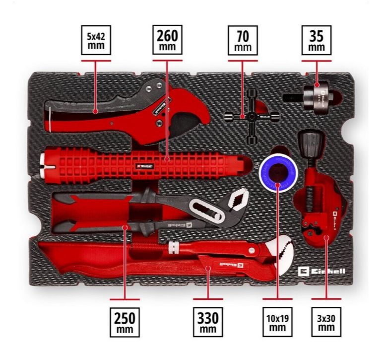 Einhell Tesisatçı Seti 8 Parça 370527Kablin Su Tesisat Malzemeleri ve Hortumları