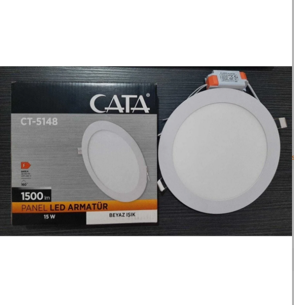 Cata Slim Led Panel S/A Yuvarlak 15W Beyaz CT-5148BLed Panel Armatürler