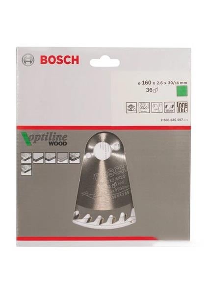 Bosch Daire Testere Bıçağı Optiline Wood 160*2.6*20/16 MM 36 Diş 65180167Daire Testere Bıçakları