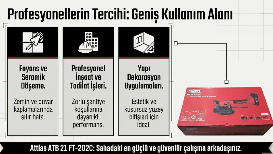 Attlas Atb 21 Ft-202C Akülü Fayans Titreşim Makinası A0104174Akülü Matkaplar