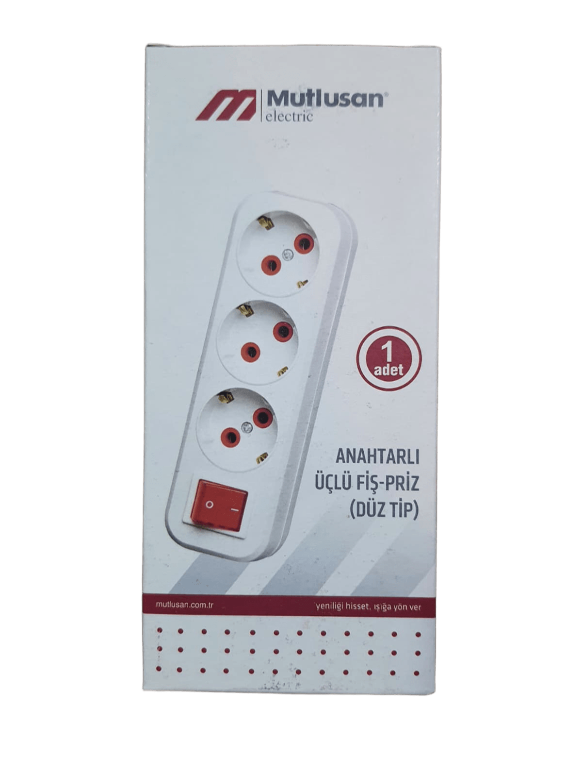 Mutlusan Anahtarlı Üçlü Fiş-Priz Düz Tip 001170033004Priz & Anahtar Çeşitleri