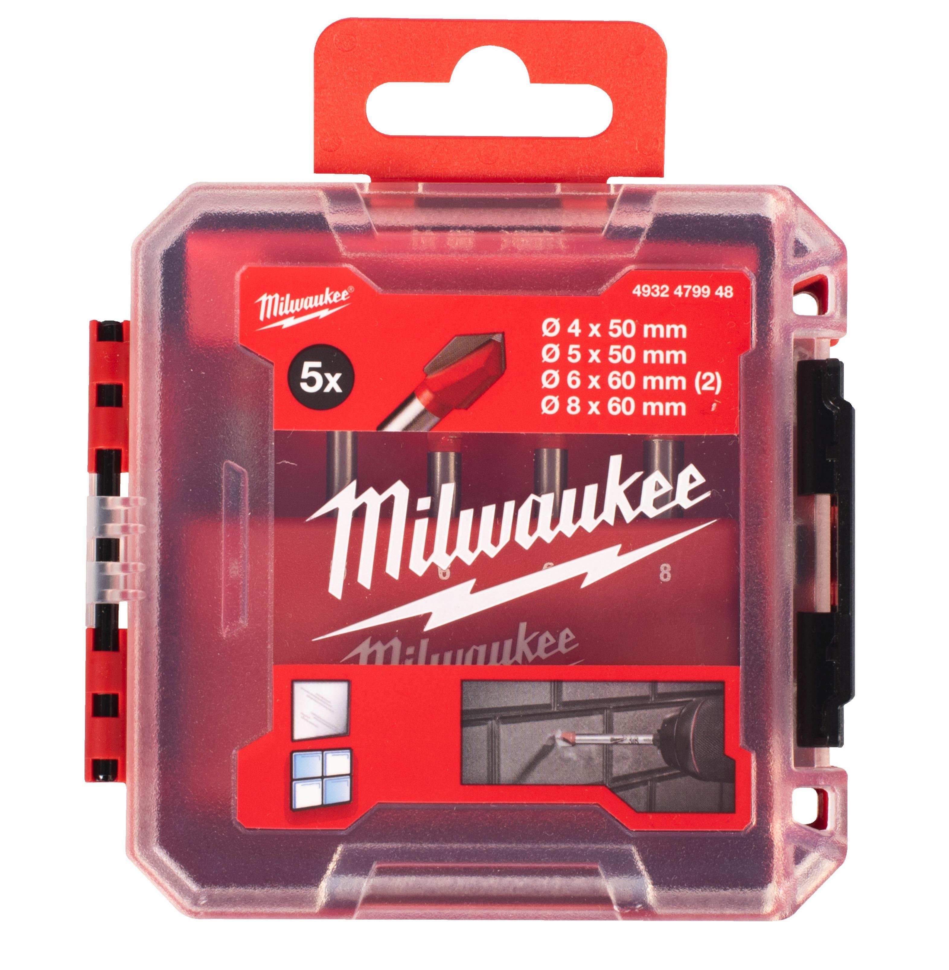 Milwaukee Cam Seramik Delme Matkap Ucu Seti 5 Parça T4932479948Matkap Uçları