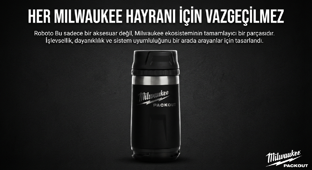 Milwaukee Packout Termos Bardak 355 ML Siyah 4932498978Termoslar