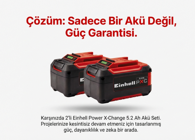 Einhell 2 Adet 18V 5,2AH Pxc Twinpack Akü 4511526Yedek Akü & Şarj Cihazları